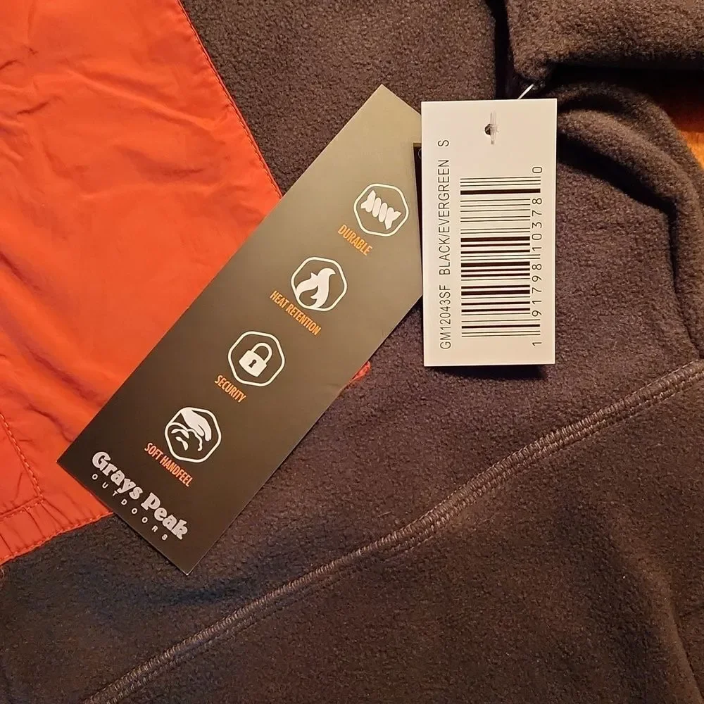 Grays Peak REI Zip Up Fleece Outdoor Activewear Sweater Small, Evergreen & Black